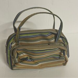 Small Vintage Brown Striped Handbag